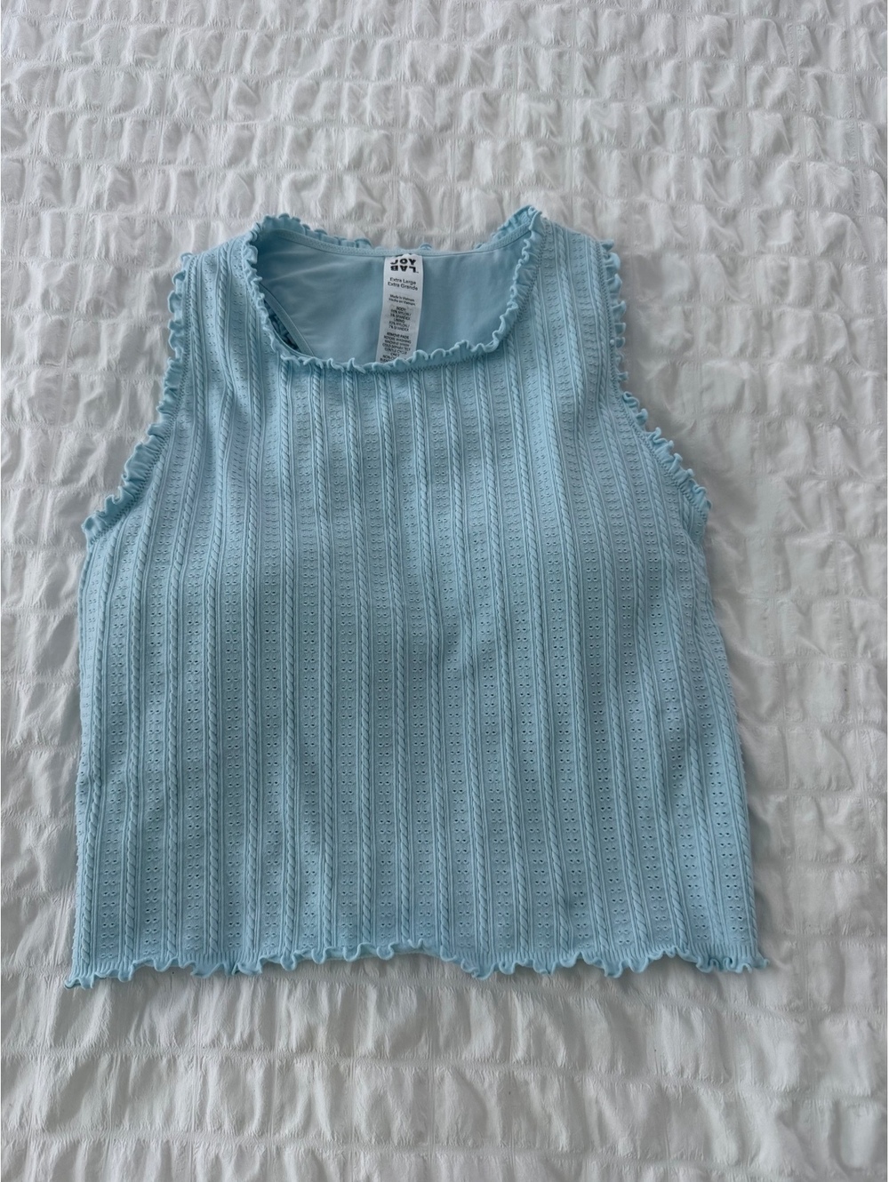Joy Lab Light Blue Sleeveless Tank Top with Built-in Bra, Size XL